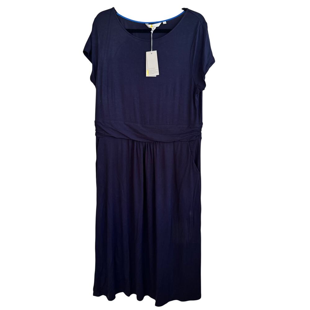 New Boden Melanie Jersey Midi Dress Navy Blue Sz 14 L